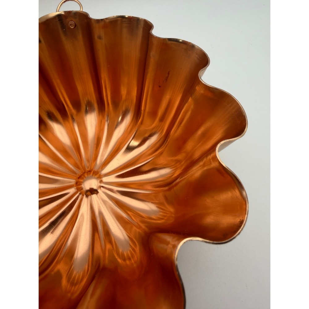 Vintage Copper Aluminum Fluted Scalloped Cake Gelatin Mold 3.5 Cup Wall Decor - Picture 4 of 12